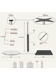 Resim Tablalı Masa Ayağı 11.520 - Yükseklik Ayarlı Pistonlu Çok Renkli 