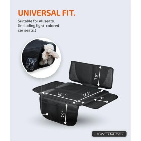 Resim Lionstrong Küçük Siyah Çocuk Koltuğu Altlığı, Su Geçirmez Polyester, Isofıx Uyumlu, Alman Üretimi 