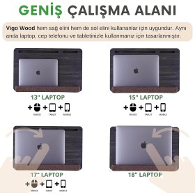 Resim Vigo Wood - LS021 Minderli 15,6" ve 17,3" Laptop Sehpası 