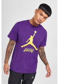 Resim Nike Jordan Los Angeles Lakers Nba Jordan Graphic Tshirt Purple Jordan Nakış Logolu Tişört Mor Mor 