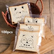 Resim 100 Parça Sevimli Kedi Temalı Tost Seti - Mühürlü Torbalarda: Her Gün İçin Keyifli Bir İkram 