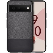 Resim Microcase Google Pixel 6a Fabrik Serisi Kumaş Ve Deri Desen Kılıf 