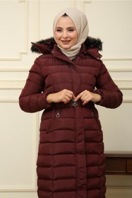 Resim KMKkombin Kadın Uzun Dolgulu Şişme Spor Mont Kaban 