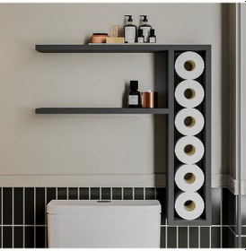 Resim Tiny Duvar Rafı Duvara Monte, Modern Tasarım Antrasit 