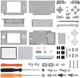 Resim eXtremeRate Nintendo DS Lite için Şeffaf Siyah Yedek Tam Muhafaza Kabuğu, Düğmeli Özel El Konsolu Kılıfı, Nintendo DS Lite NDSL için Ekran Lensi - Konsol Dahil Değildir 