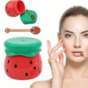 Resim 1 adet/3 adet Mini Kavun Tasarımı Yeniden Doldurulabilir Plastik Kozmetik Kapları - Twist Lug Kapağı ve Uygulama Çubuğu ile Alkol Ücretsiz Dudak Balm Konteyneri, Ruj, Göz Farı, Kremler, Seyahat & Günlük Bakım Ürün Örnekleri için 
