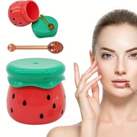 Resim 1 adet/3 adet Mini Kavun Tasarımı Yeniden Doldurulabilir Plastik Kozmetik Kapları - Twist Lug Kapağı ve Uygulama Çubuğu ile Alkol Ücretsiz Dudak Balm Konteyneri, Ruj, Göz Farı, Kremler, Seyahat & Günlük Bakım Ürün Örnekleri için 
