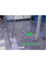 Resim Duşakabin- Zemine Alüminyum Çıta -Su Çıkmasını Engeller. 