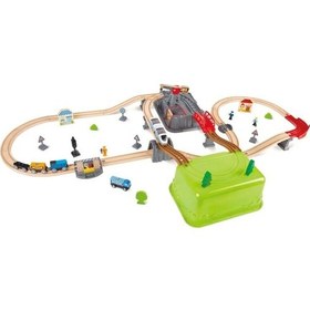 Resim Railway Construction Set Ahşap Yük Treni Ve Depolama Kutusu 3 Yaş Ve Üzeri 