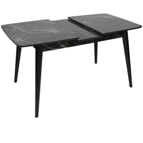 Resim ZERENLAND Büyüyen Yemek Masası Mdf M02 Siyah Mermer 