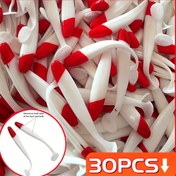 Resim 30 adet Gerçekçi Yumuşak Balık Yemi, 5.5cm & 7cm, Kırmızı Baş Beyaz - Tatlısu ve Tuzlu Su Balıkçılığı için İdeal 