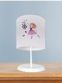 Resim Mekta Home Bebek Ve Çocuk Odası Kelebekli Prenses Kız Desenli Abajur 