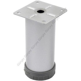 Resim Gürçayhırdavat Metal Mobilya Ayağı Mat Krom Çap 42Mm - 10Cm (4 Adet) 