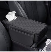 Resim Araba Kolçak Kutusu Yükseltici Ped Genişletilmiş İç Mendil Kutusu, Renk: Siyah 