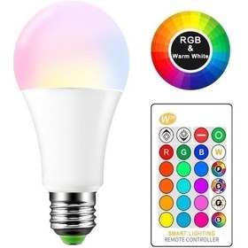 Resim Home Uzaktan Kumandalı Renk Değiştiren Ampul Rgb 9w Beyaz Dahil 1 