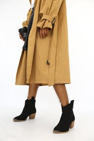 Resim Stil Durağı Olivia Model 5 Cm Topuklu Kisa Western Bot Siy.suet 