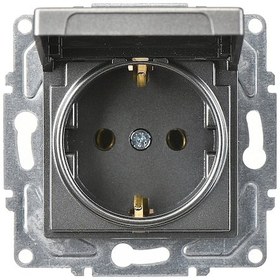 Resim Günsan Eqona Füme Kapaklı Topraklı Priz Mekanizma 