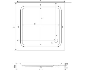Resim Shower Kare Monoblok Duş Teknesi 80*80 