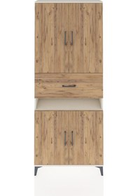 Resim Arges Dolap 5 Raflı Tek Çekmeceli 4 Kapaklı 88x30x221 Aytaşı-çam Aytaşı 