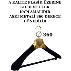 Resim Ceket Askısı Plastik A Kalite Flok-gold Kaplama Kıyafet Takım Elbise Askısı 20 Adet Diğer 
