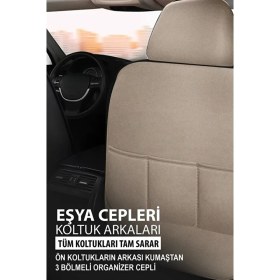 Resim Huyundai I20 2015 2020 Uyumlu Moka Plas Serisi Bej Oto Kılıfı Tam Set 