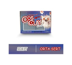 Resim Cosclay Sculpt Gri Esnek Polimer Kil : Orta Sert 