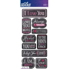 Resim Sticko Seni Seviyorum Tebeşir Kelimeler 52-60136, Diğer 