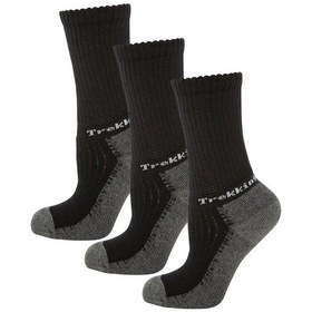 Resim Thermoform Trekking Extra Dolgulu, Darbe Emici Kışlık Unisex Çocuk Çorap 3'lü Paket Siyah Renkli 