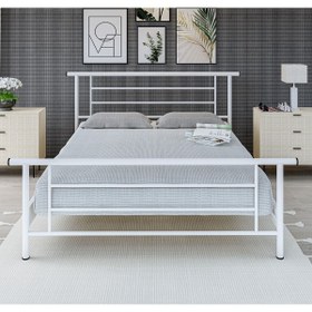 Resim Metalia Gm 412 Zambak Çift Kişilik Metal Karyola Beyaz 160x200 