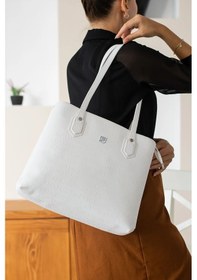Resim Just Polo Kadın Yeni Sezon Gofraj Baskılı Büyük Boy El Çantası 234028mh Beyazz 