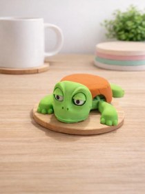 Resim 3D Baskı Kaplumbağa Hareketli Bardak Altlığı – Eğlenceli Coaster – Masaüstü Dekor – Ofis & Ev Aksesuarı 