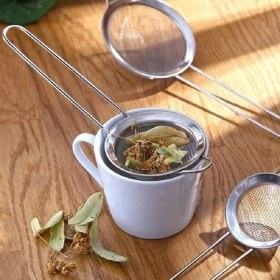 Resim Kitchen Damys Lüks Paslanmaz Çelik Bardak Üstü Çay Süzgeci 