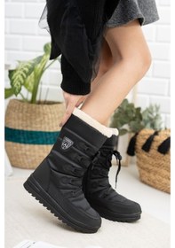 Resim Twingo 995 Kışlık İçi Kürklü Termal Kadın Kar Botu Siyah 