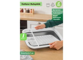 Resim Jet’s Home Katlanır Bulaşıklık Katlanabilir Tezgah Üstü Tabaklık Kaşıklık 