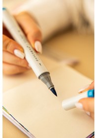 Resim 12 Li Çift Uçlu Alkol Bazlı Marker Kalem Seti Brush + Chisel 