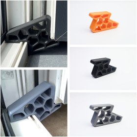 Resim Ağır Hizmet Tipi 3D Baskılı & Kilitli - Ayarlanabilir - Kapı Altı Bariyeri, Sürgülü Kapılar ve Balkonlar İçin - Kolay Kurulum/Söküm, Plastik ve Metal Görünümlü (Siyah/Gri) - Kapı Ray Sistemleri ile Uyumlu 