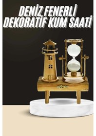 Resim Dekoratif Kum Saati Deniz Feneri Retro Masa Hediyeli Eşya 