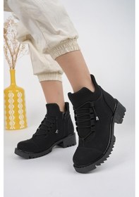 Resim Muggo Molde Garantili Kadın Streç Lastik Bağcıklı Fermuarlı Bot 001 