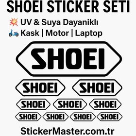 Resim Shoei Sticker Seti, Kask ve Motor İçin Logo Etiket Paketi | Sticker Master - Lacivert 