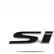 Resim Honda Sı Amblemi İçin Premium Metal - Araba Gövde Modifikasyonu Kuyruk Rozeti Uyumlu Si Siyah 