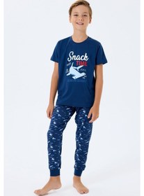 Resim Rolypoly Erkek Çocuk Lacivert Pijama Takım Rp3743-c-v1 