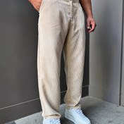 Resim Erkek Tüm Sezon Kadife Pantolon - Düğmeli, Bol Kesim Düz Paça Pantolon, Orta Yükseklikte Günlük & Resmi Giyim için Rahat Pantolon, Çok Yönlü Giyim, Klasik Tasarım, Dayanıklı Kumaş, Ofis Giyimi, Şık Pantolonlar, Konforlu Malzeme 