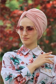Resim Sahra Şal Dünyası Dolama Bone Pudra Hazır Model 