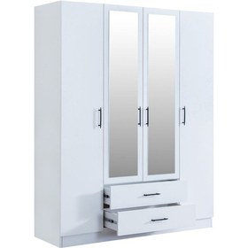 Resim Gardırop, Blesk Hera 4 Kapaklı, Aynalı Çekmeceli Dolap Çok Renkli 