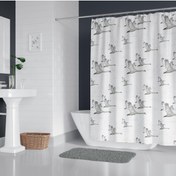 Resim Zethome Banyo Perdesi 2x120x200 Çift Kanat Duş Perdesi Halka Hediyeli 6771 