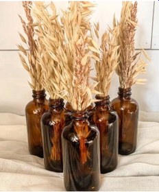 Resim 7 Adet Dekoratif 14cm Bohem Amber Cam Vazo 