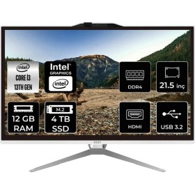 Resim Msı Pro AP222T Intel Core I3 13100 12GB 4tb SSD 21.5" Fhd W11P Multi-Touch All In One Bilgisayar & Per4 USB Bellek 13M210XEUP410 