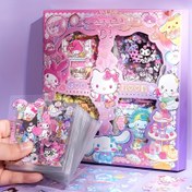 Resim 100 adet Sanrio Hello Kitty & Arkadaşlar PET Çıkartmaları - Su Geçirmez Karikatür Tasarımlar Scrapbooking, DIY Projeleri ve Su Şişeleri için, Sevimli Pembe Temalı Karakterler Kalpler, Yıldızlar ve Keklerle, El Sanatları Malzemeleri | Karikatür Karakter Çıkartmaları | Sanrio Temalı Ürünler 