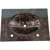 Resim Cam Lavabo 15 MM 100 x 56 CM Siyah Bakır Desenli 