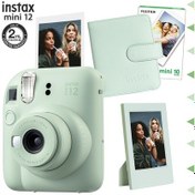Resim Fujifilm Instax Mini 12 Fotoğraf Makinesi + 10'lu Film + Çerçeve + Kare Albüm Yeşil 